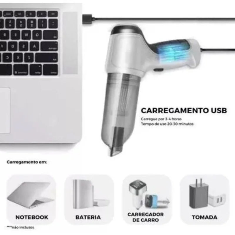Aspirador Sem Fio 3 Em 1 - Potência 9000Pa