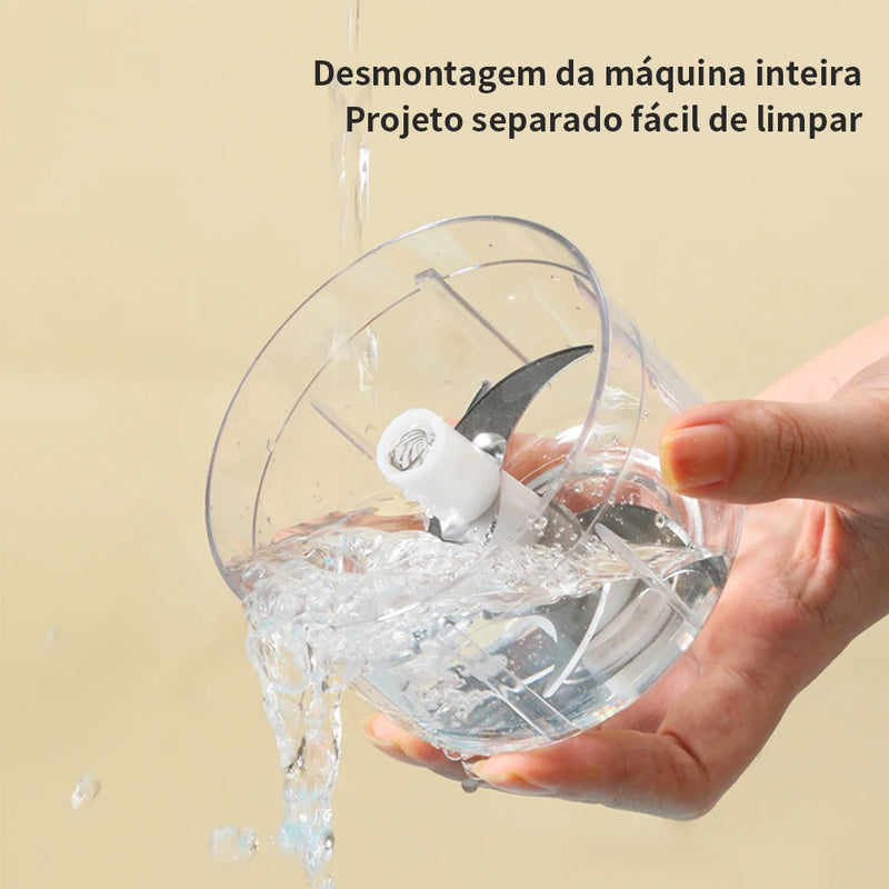 Mini Processador Elétrico 3 Laminas Sem Fio