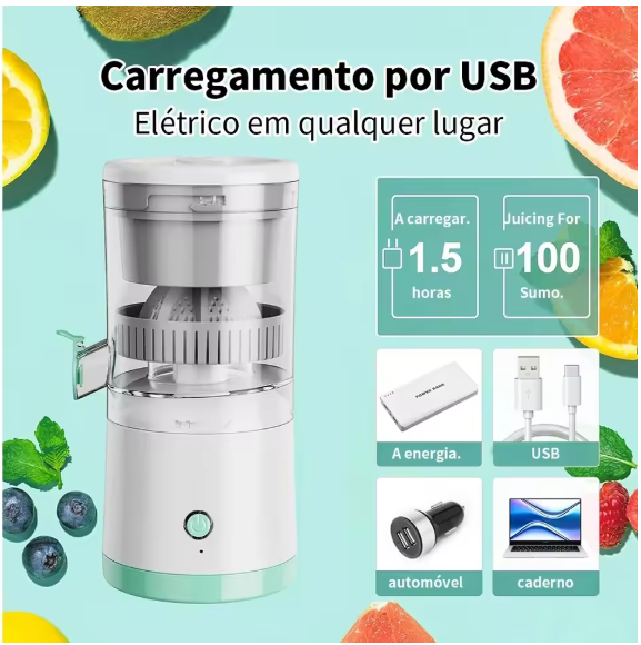 Espremedor de Frutas Elétrico com Carregamento USB