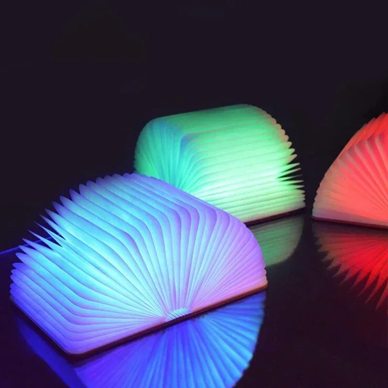 Luminária 3D multiuso dobrável em formato de Livro